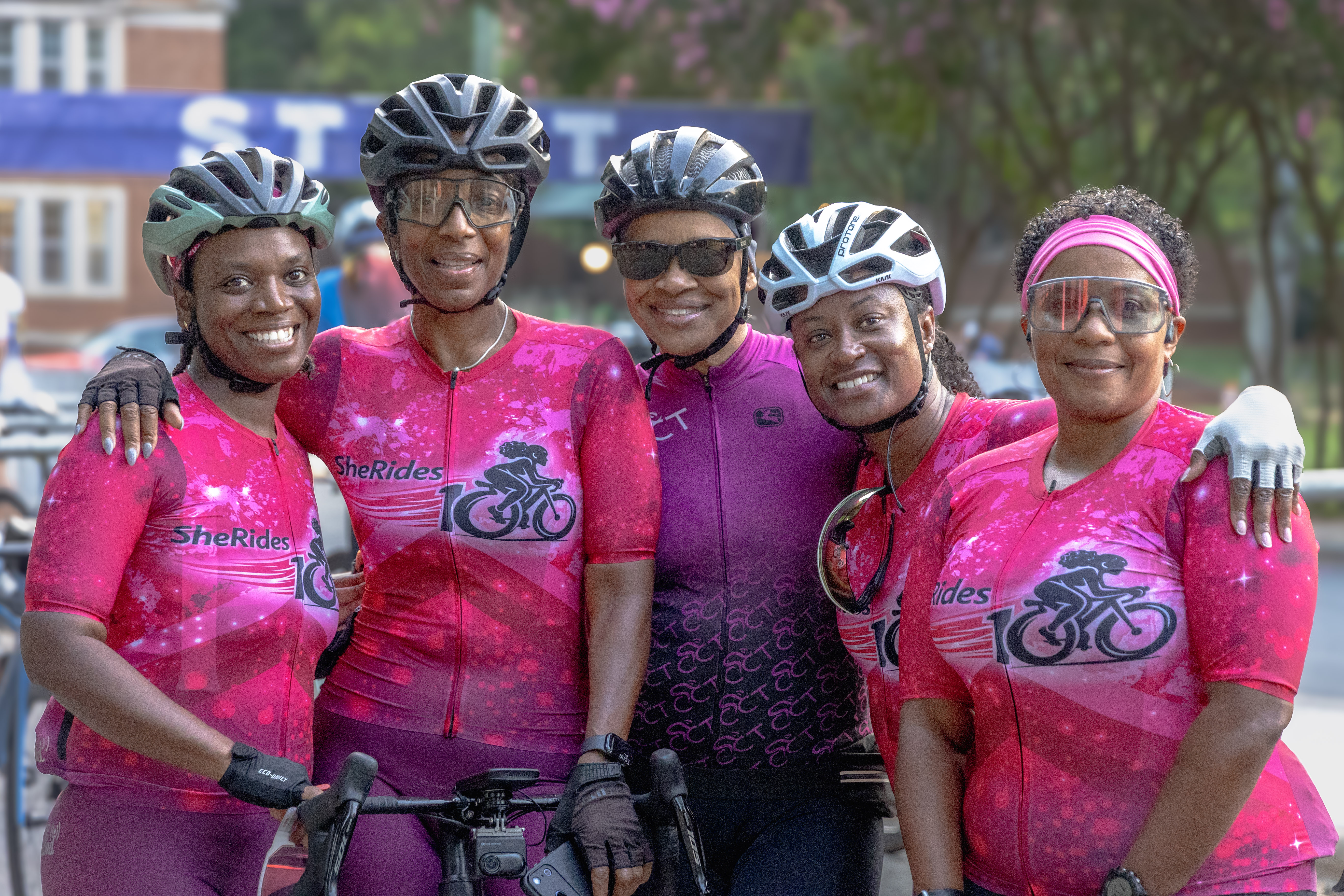 SheRides cyclists at the Lake Norman Fondo — community riders from across the Southeast